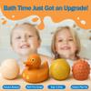ROHSCE Baby Bath Toys 6-12 Months, 9 Pcs Wheat Straw Sensory Balls & Ducks, No Hole Floating Toddler Bath Toys, for Boys & Girls 1-3, Textured Squeeze Stress Relief Montessori Set view 3