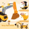 Costzon Ride On Excavator, Kids Construction Digger Truck, Ride on Push Car for Toddlers w/Working Shovel, Engine Sound, Under-seat Storage, Anti-Rollover Device, Sliding Car Vehicle Toy(Excavator) view 4