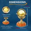 5.10" Nautical Brass Armillary Sphere World Globe with Light Lime Green Map, Natural Brown Wooden Base Elegant, Durable Decor for Home or Office view 2