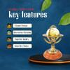 5.10" Nautical Brass Armillary Sphere World Globe with Light Lime Green Map, Natural Brown Wooden Base Elegant, Durable Decor for Home or Office view 4