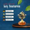 5.10" Nautical Brass Armillary Sphere World Globe with Jet Black Map, Brown Wooden Base  Elegant, Durable Decor for Home or Office view 3