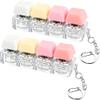 2 PCS Keyboard Fidget Toy, Keyboard Fidget Keychain 4-in-1 Keyboard Decompression Button Finger Clicker Toys, Button Stress Relief Fidget Gifts to Relief Stress (Fours Colors-Pink Yellow White) view 1