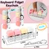2 PCS Keyboard Fidget Toy, Keyboard Fidget Keychain 4-in-1 Keyboard Decompression Button Finger Clicker Toys, Button Stress Relief Fidget Gifts to Relief Stress (Fours Colors-Pink Yellow White) view 2