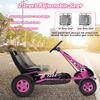 HOMGX Pedal Go Kart, Outdoor Kids Off-Road Go Kart with 2-Position Adjustable Bucket Seat, 2 Safety Brakes, EVA Rubber Tires, Pedal Powered Ride On Kart for Boys & Girls 3-5 (Pink) view 3