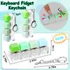 2 PCS Keyboard Fidget Toy, Keyboard Fidget Keychain 4-in-1 Keyboard Decompression Button Finger Clicker Toys, Button Stress Relief Fidget Gifts to Relief Stress (Fours Colors-Green) view 2