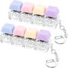 2 PCS Keyboard Fidget Toy, Keyboard Fidget Keychain 4-in-1 Keyboard Decompression Button Finger Clicker Toys, Button Stress Relief Fidget Gifts to Relief Stress (Fours Colors-Purple) view 1