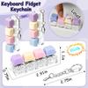 2 PCS Keyboard Fidget Toy, Keyboard Fidget Keychain 4-in-1 Keyboard Decompression Button Finger Clicker Toys, Button Stress Relief Fidget Gifts to Relief Stress (Fours Colors-Purple) view 2