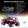 GLACER 2 Seater Ride on Car with Remote Control, 24V Electric Dump Truck UTV for Kids with Dump Bed, Shovel, Spring Suspensions, Bluetooth& Music Play, Ride on Dump Truck for Boys Girls (Pink, 24V) view 3