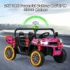 GLACER 2 Seater Ride on Car with Remote Control, 24V Electric Dump Truck UTV for Kids with Dump Bed, Shovel, Spring Suspensions, Bluetooth& Music Play, Ride on Dump Truck for Boys Girls (Pink, 24V) view 4