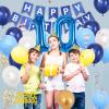 10th Birthday Decorations, Dark Happy Birthday Party Decorations With Number 10 Balloons Metallic Gold Pearl White Light Blue Fringe Curtain Banner Cake Topper For Boy Girl Party Supplies view 3