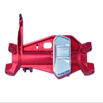 BeaxTurbo Racing Upgrade Parts CNC Aluminum7075# Front Axle Housing for Axial SCX6 Honcho 1/6 (red-Silver)