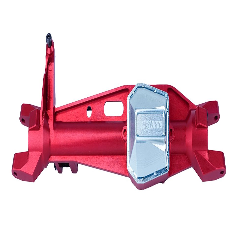 BeaxTurbo Racing Upgrade Parts CNC Aluminum7075# Front Axle Housing for Axial SCX6 Honcho 1/6 (red-Silver)