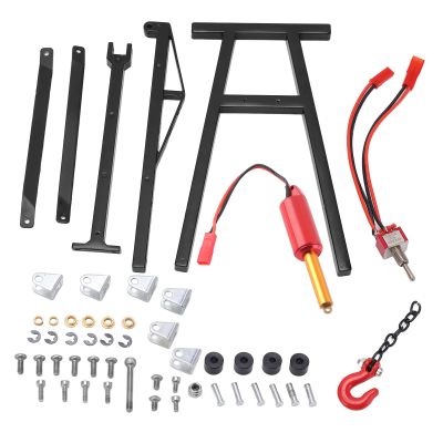 Alomejor RC Engine Crane Jack Electric Model Car Crane Strong Metal Texture Vivid RC Remote Control Vehicles Accessories for Lifting Motor Drive Mode (Black)
