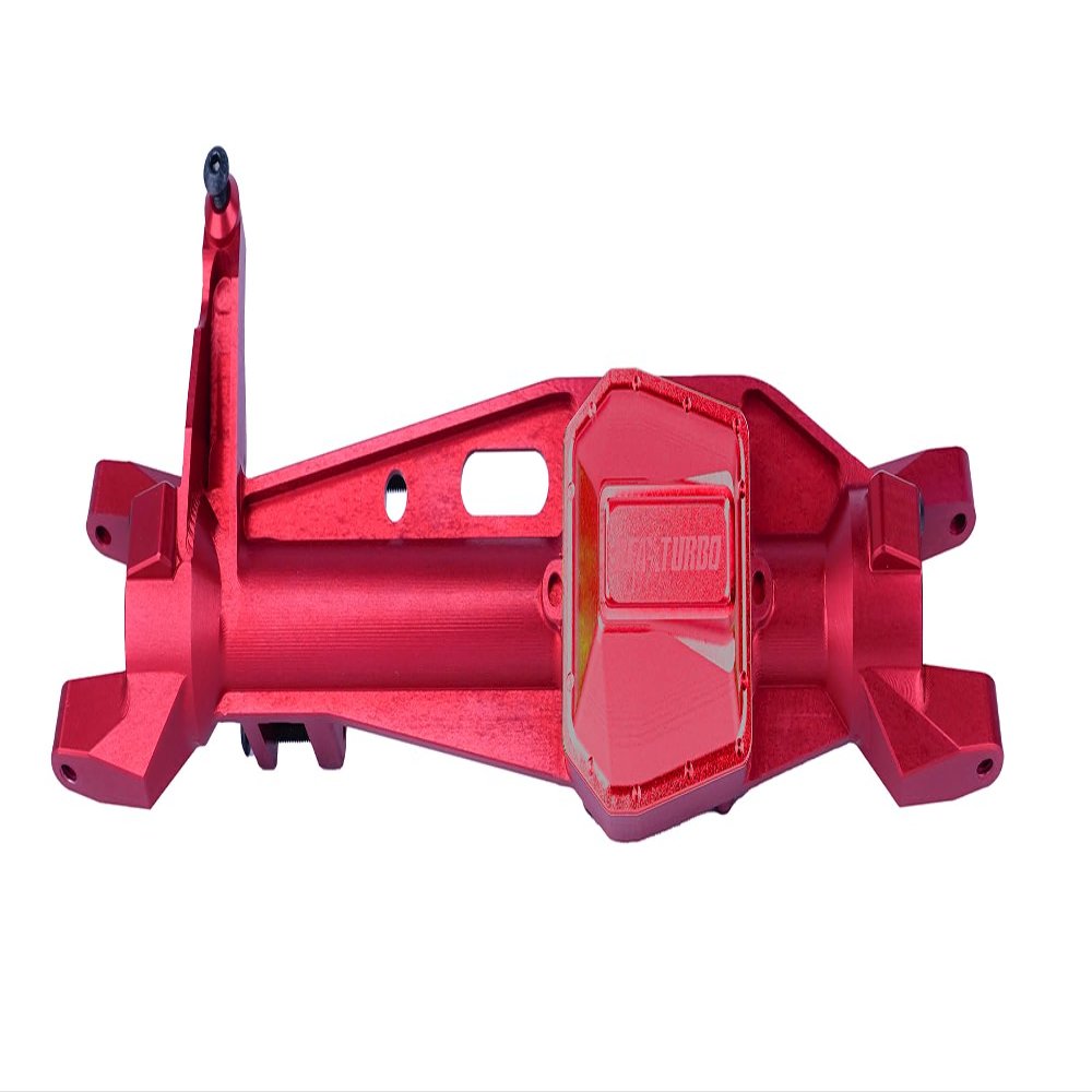 BeaxTurbo Racing Upgrade Parts CNC Aluminum7075# Front Axle Housing for Axial SCX6 Honcho 1/6 (red-red)