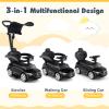 Costzon Push Car for Toddlers, 3 in 1 Mercedes Benz Stroller Sliding Walking Car w/Canopy, Handle, Safety Bar, Horn Sound, Underneath Storage, Foot-to-Floor Ride On Toy for Boys & Girls (Black) view 2