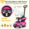 Costzon Push Car for Toddlers, 3 in 1 Mercedes Benz Stroller Sliding Walking Car w/Canopy, Handle, Safety Bar, Horn Sound, Underneath Storage, Foot-to-Floor Ride On Toy for Boys & Girls (Pink) view 4