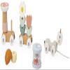 Janod Snail Train - 2 Wagons and 10 Pieces Including Removable Rattle - Pull Toy - Wood and Water Painting - Develop Fine Motor Skills - from 12 Months, J04010, Multi-Coloured view 2