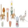 Janod Snail Train - 2 Wagons and 10 Pieces Including Removable Rattle - Pull Toy - Wood and Water Painting - Develop Fine Motor Skills - from 12 Months, J04010, Multi-Coloured view 3