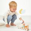 Janod Snail Train - 2 Wagons and 10 Pieces Including Removable Rattle - Pull Toy - Wood and Water Painting - Develop Fine Motor Skills - from 12 Months, J04010, Multi-Coloured view 4