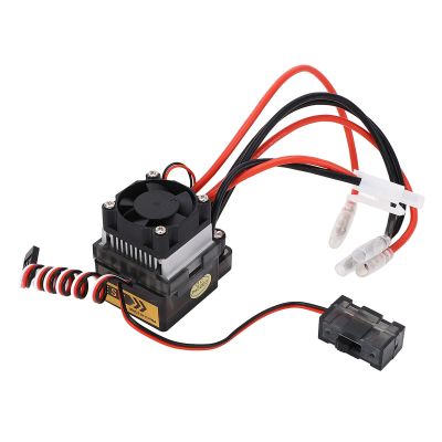 320A RC Brushed Electronic Speed Controller, 7.4-16V ESC with Heat Sink for 1/10 RC Car Boat, Compatible with 2-4S LiPo, 6-12 NiMH Batteries
