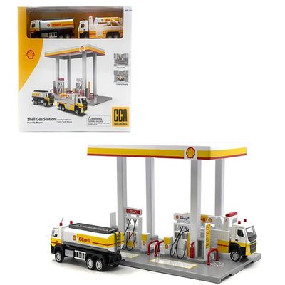 1/64 Gas Station Playset Diorama with Oil Tanker & Tow Truck - 67277EA(S)