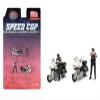 1/64 Speed American Diorama (2 Figures, 2 Motorcycles) Cop 4 Piece Diecast Figure Set Limited Edition - AD-64530MJ view 1