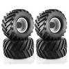 for Traxxas for Maxx for Tmaxx for E-Revo 3.3 2PCS 1/8 Truck Rubber Tire W/17mm Hex Plastic Wheel Rim 173mm/91mm Rubber Rocks Tyres Set Rc Car Tires view 1