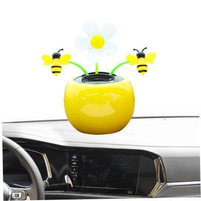 Veesper Solar Dancing Toy, Shaking Head Car Ornaments Solar Dancing Flowers Shaking Head Car Decoration for Office Desk Decoration Bee