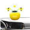 Veesper Solar Dancing Toy, Shaking Head Car Ornaments Solar Dancing Flowers Shaking Head Car Decoration for Office Desk Decoration Bee view 1