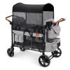 ZTDM Wagon Stroller for 4 Kids, All-Terrain Wagon for Toddler with Canopy, Parent Organizer, Shoulder Bag, Adjustable Handlebar, Phone Holder, High Seat & 5 Point Harness, Ultimate Quad (Gray) view 1