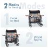 ZTDM Wagon Stroller for 4 Kids, All-Terrain Wagon for Toddler with Canopy, Parent Organizer, Shoulder Bag, Adjustable Handlebar, Phone Holder, High Seat & 5 Point Harness, Ultimate Quad (Gray) view 3