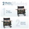 ZTDM Wagon Stroller for 4 Kids, All-Terrain Wagon for Toddler with Canopy, Parent Organizer, Shoulder Bag, Adjustable Handlebar, Phone Holder, High Seat & 5 Point Harness, Ultimate Quad (Green) view 3