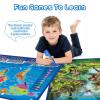 Bilingual Interactive Kids Talking World Map & Dinosaur Poster for Kids Learning and Educational Toys, Talking Educational Toys for 3 to 12 Years Old Girls/Boys, Preschool Learning Chart view 4