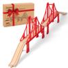 Wooden Train Track Accessories Train Railway Accessories Double Suspension Train Bridge Toy Train Set for Toddlers 3-5 Train Tracks Compatible with All Leading Brands view 1