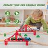 Wooden Train Track Accessories Train Railway Accessories Double Suspension Train Bridge Toy Train Set for Toddlers 3-5 Train Tracks Compatible with All Leading Brands view 4