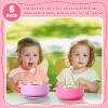 Nuogo 6 Pcs Stainless Steel Baby Bowls with Removable Silicone Shell 304 Toddler Bowls Kids Anti Scald Snack Container for Food Feeding, Dishwasher Safe(Red Series Color,Suction-a) view 2