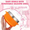 Nuogo 6 Pcs Stainless Steel Baby Bowls with Removable Silicone Shell 304 Toddler Bowls Kids Anti Scald Snack Container for Food Feeding, Dishwasher Safe(Red Series Color,Suction-a) view 3