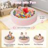 HONEY JOY Foam Ball Pit, 44.5 x 10 Large PU Leather Ball Pool with 50 Ocean Balls, Indoor Outdoor Baby Crawl Playpen, Dog Play Pit, Round Playhouse Ball Pit for Toddlers, Gift for Boys Girls (Pink) view 2