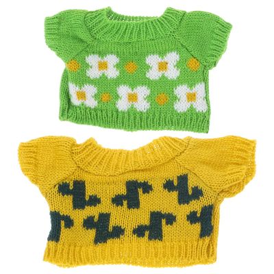 Vaguelly 2Pcs Bear Clothes Sweaters for Stuffed Animals Soft Plush Doll Clothing Replacement Outfit Fits 12 Inch Bears Toy Accessories