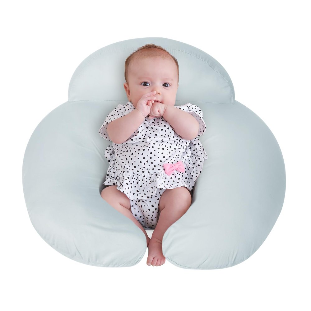 AMASKY Breast Feeding Pillows for Mom, Soft Cover with Breathable Filling, Machine Washable, Cotton, Light Blue, Pallet of Product