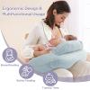 AMASKY Breast Feeding Pillows for Mom, Soft Cover with Breathable Filling, Machine Washable, Cotton, Light Blue, Pallet of Product view 2