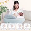 AMASKY Breast Feeding Pillows for Mom, Soft Cover with Breathable Filling, Machine Washable, Cotton, Light Blue, Pallet of Product view 3