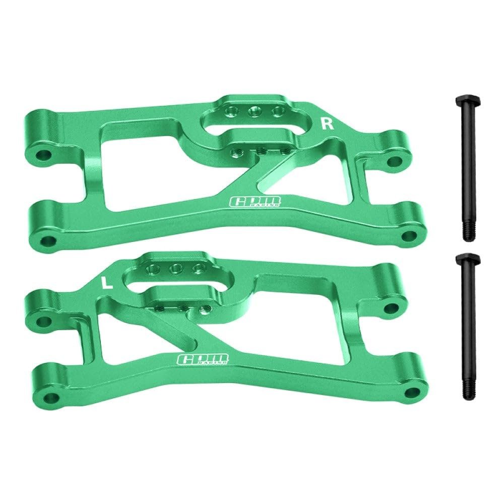 Aluminum 7075 Alloy Rear Lower Suspension Arms for Traxxas 1/16 Mini Maxx 4WD RTR Brushless Monster Truck 107154-1 Upgrades - Green