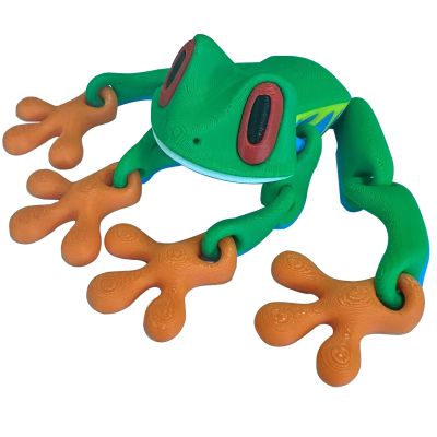Aiyoushang 3D Printed Frog, 3D Printed Fake Frog Statue, 3D Printed Articulated Animal, 3D Printed Frog Decorations for Refrigerator Stickers, 7.9 inch Colored Plastic FrogEaster Basket Essentials
