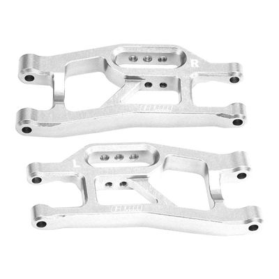 Aluminum 7075 Alloy Front Lower Suspension Arms for Traxxas 1/16 Mini Maxx 4WD RTR Brushless Monster Truck 107154-1 Upgrades - Silver