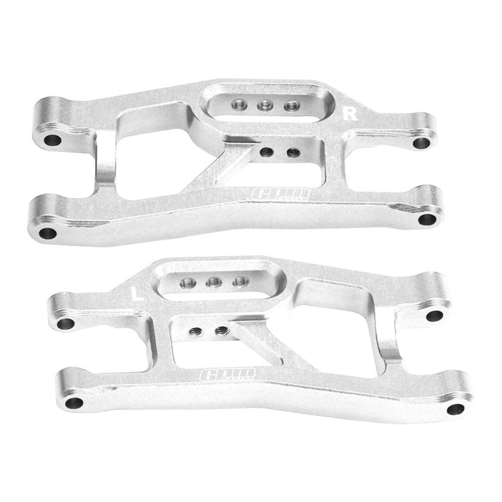 Aluminum 7075 Alloy Front Lower Suspension Arms for Traxxas 1/16 Mini Maxx 4WD RTR Brushless Monster Truck 107154-1 Upgrades - Silver