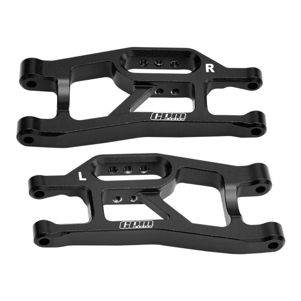 Aluminum 7075 Alloy Front Lower Suspension Arms for Traxxas 1/16 Mini Maxx 4WD RTR Brushless Monster Truck 107154-1 Upgrades - Black