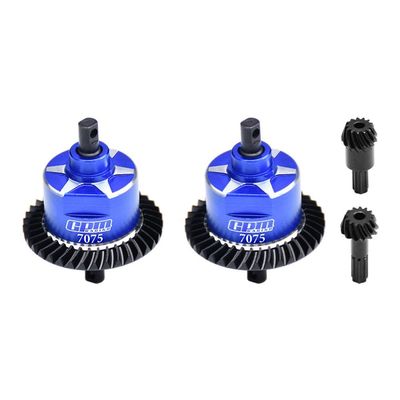 4140 Carbon Steel + 7075 Alloy Front & Rear Complete Differential for Traxxas 1:16 Mini Maxx/Mini Slash/XRT VXL 3S Monster Truck Upgrades - Blue