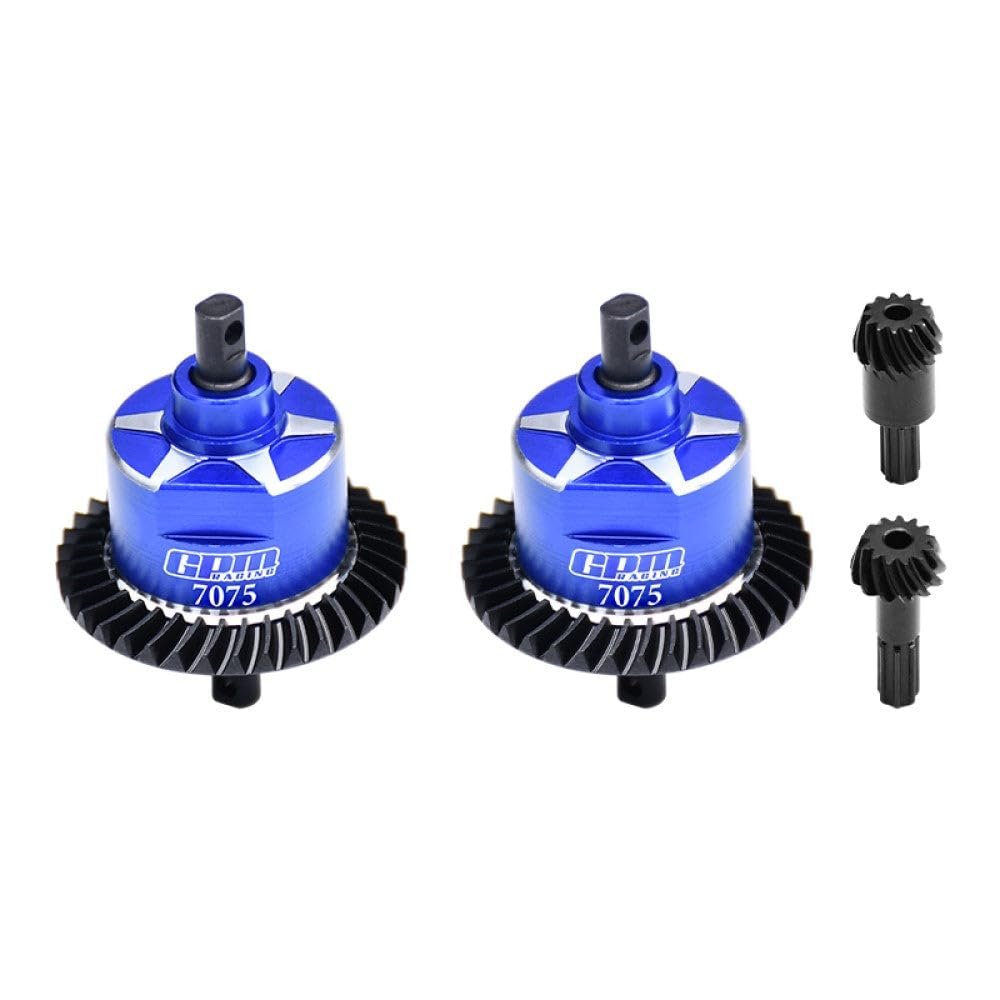 4140 Carbon Steel + 7075 Alloy Front & Rear Complete Differential for Traxxas 1:16 Mini Maxx/Mini Slash/XRT VXL 3S Monster Truck Upgrades - Blue