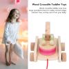 Beating Drum Baby Pull Toys, Premium Rubber Wood Toddler Toy Improve Coordination, Ideal Gift for Over 1 Year Old Boys Girls, Safe and Burr complimentary view 3